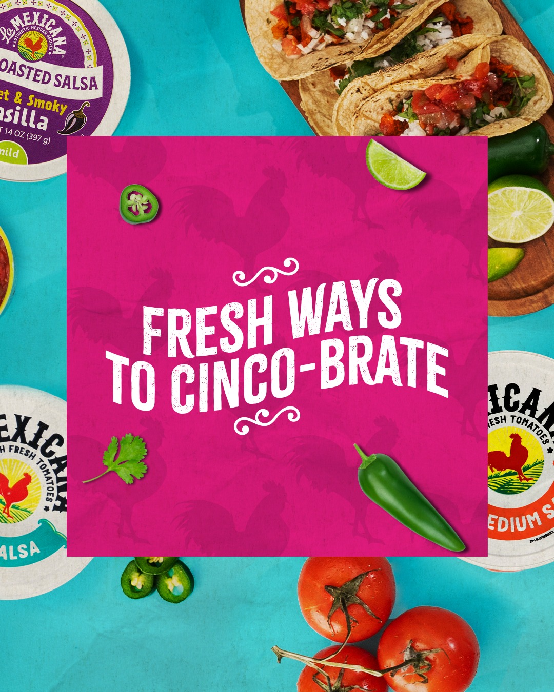 Fresh ways to Cinco-brate start with YOU—and La Mexicana! 🌶️🍅
Gather your friends, turn up the music, and let the fiesta begin. Whether you're dipping, topping, or cooking up something tasty, our bold, fresh salsas bring the flavor that gets the party started.
From Mild to Fire Roasted, there's no wrong way to Cinco-brate with La Mexicana.
#LaMexicana #FreshWaysToCincobrate #LaMexicanaSalsa #CincoDeMayo #ChipsandSalsa